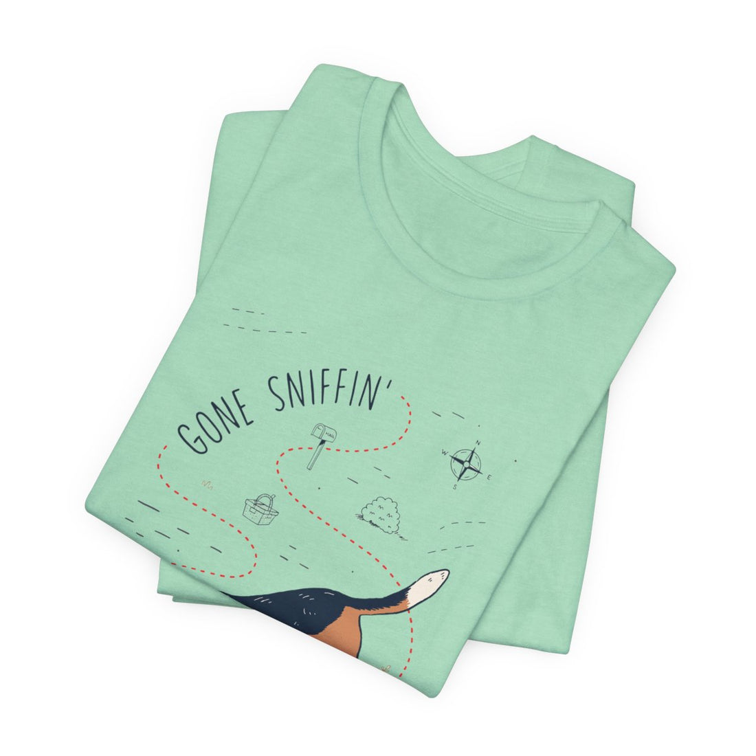 Heather Mint — Folded | Beagle 'Gone Sniffin'' Tee