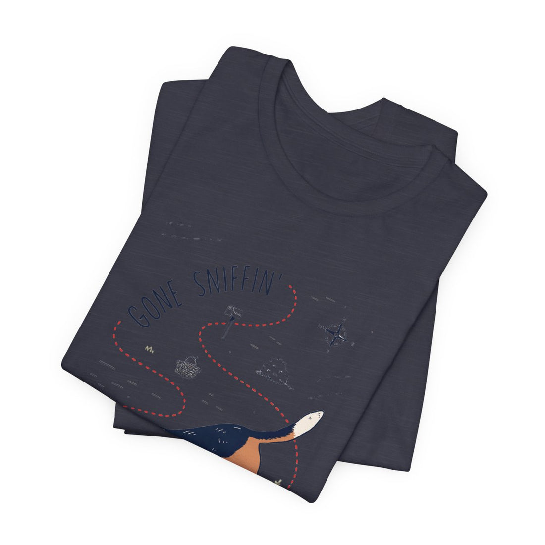 Heather Midnight Navy — Folded | Beagle 'Gone Sniffin'' Tee