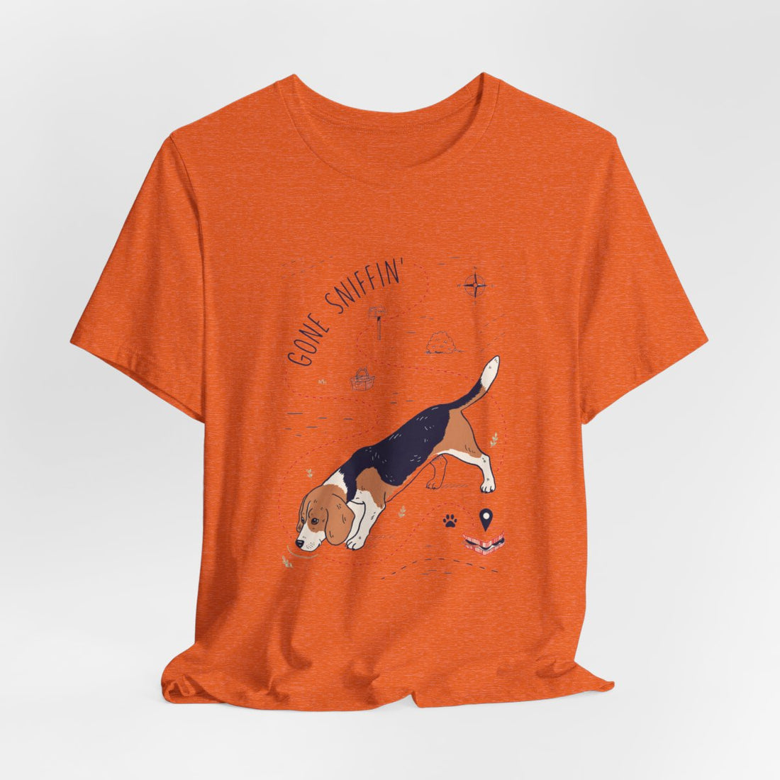 Heather Orange — Hanging | Beagle 'Gone Sniffin'' Tee