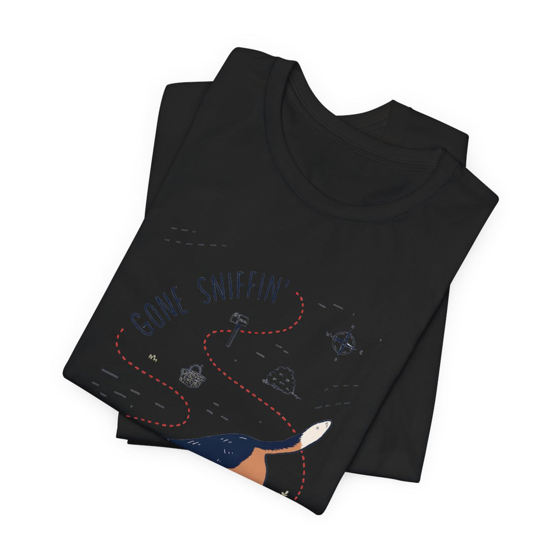 Black — Folded | Beagle 'Gone Sniffin'' Tee