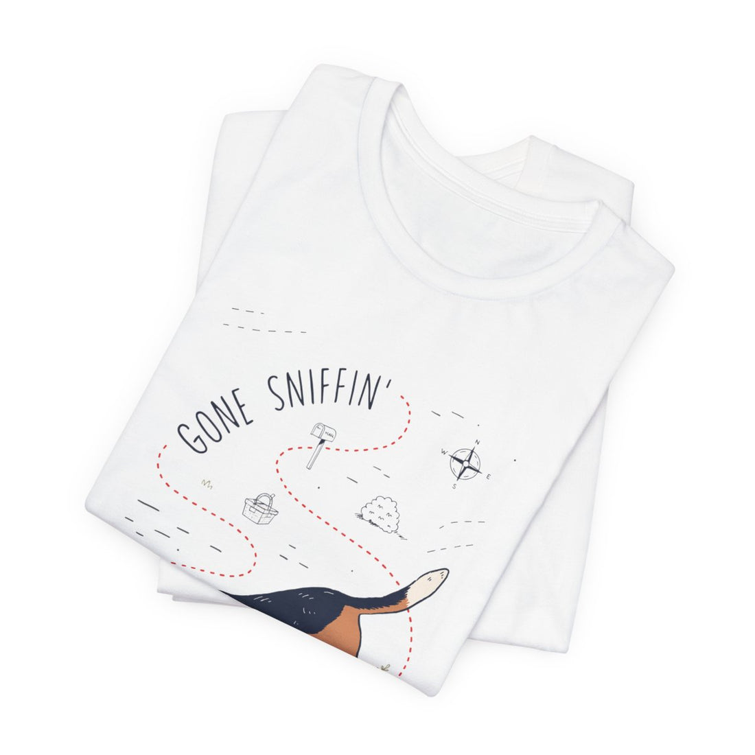 White — Folded | Beagle 'Gone Sniffin'' Tee