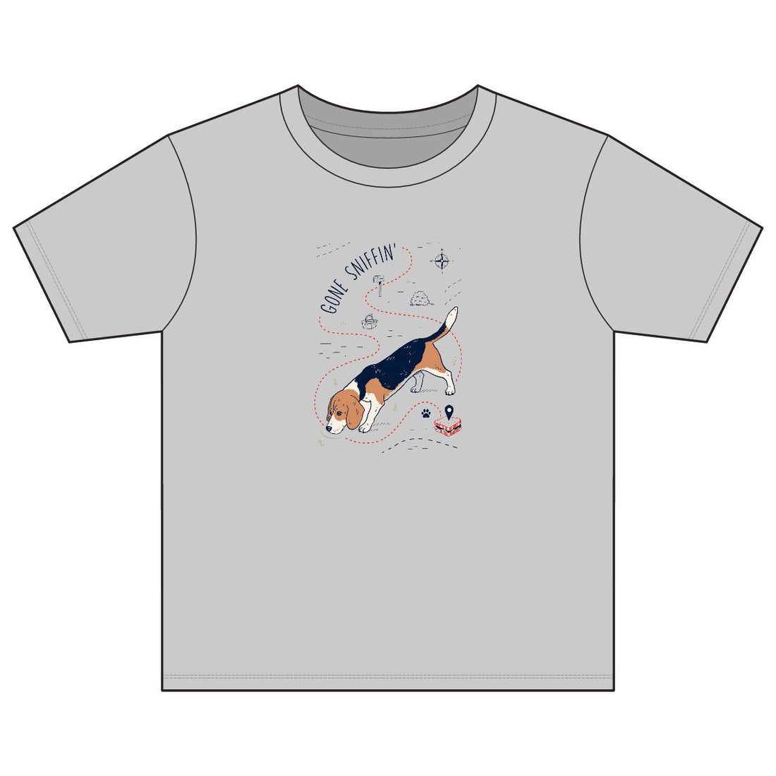 Sport Grey — Front | Beagle 'Gone Sniffin'' Youth Tee
