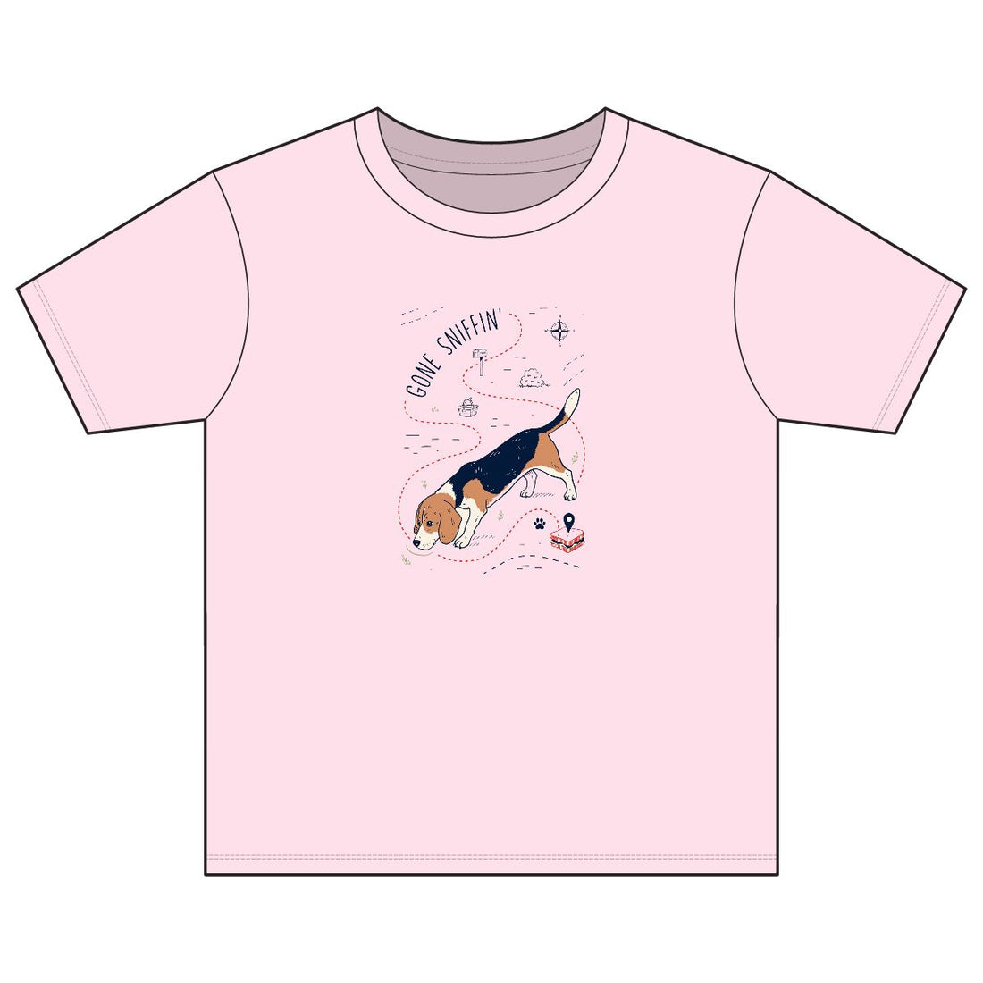 Light Pink — Front | Beagle 'Gone Sniffin'' Youth Tee