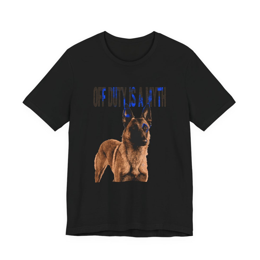 Black — Front | Belgian Malinois 'Off Duty Is A Myth' Tee