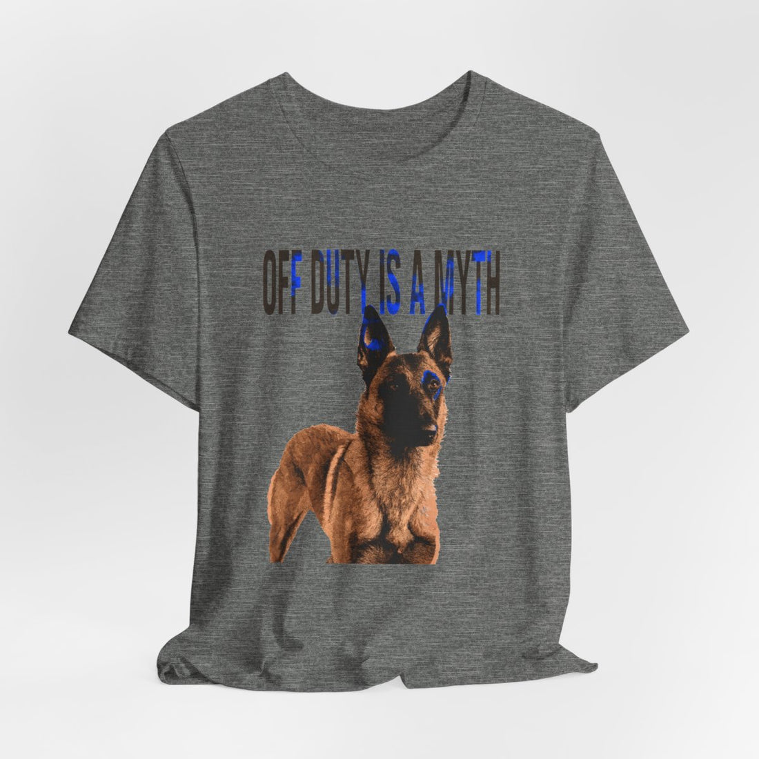 Deep Heather — Hanging | Belgian Malinois 'Off Duty Is A Myth' Tee
