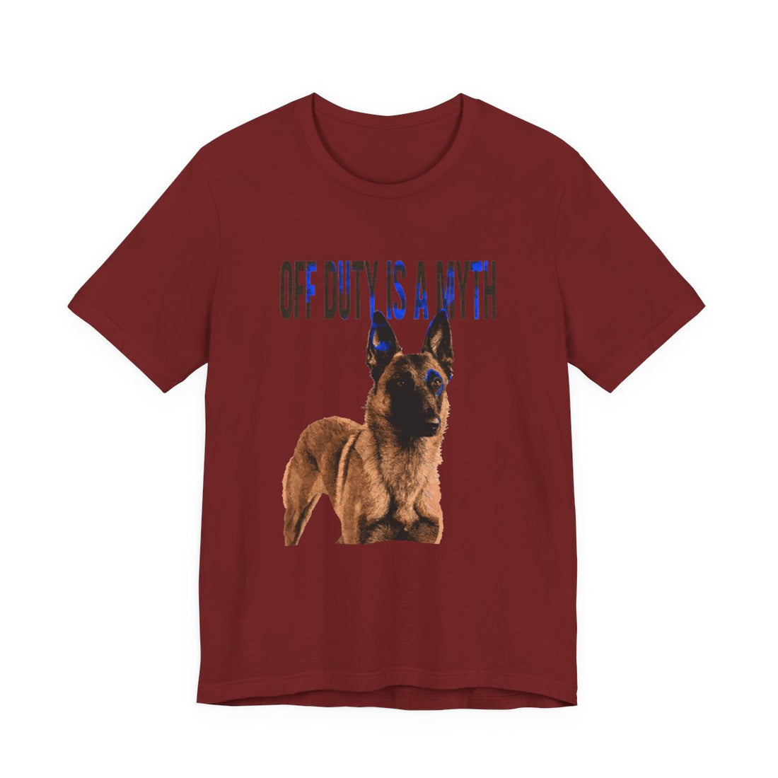 Cardinal — Front | Belgian Malinois 'Off Duty Is A Myth' Tee