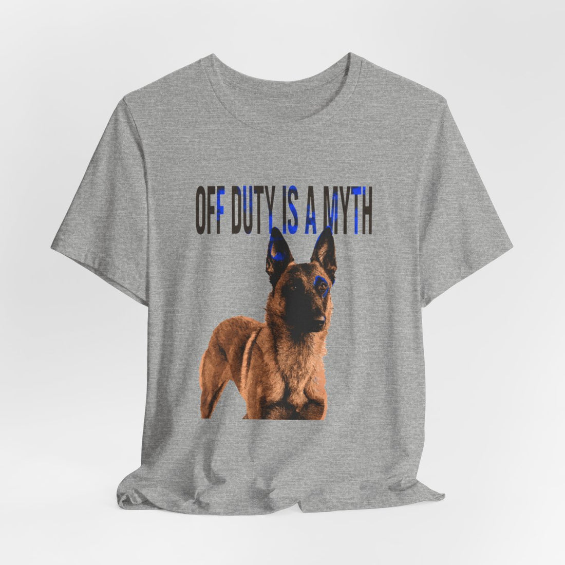 Athletic Heather — Hanging | Belgian Malinois 'Off Duty Is A Myth' Tee