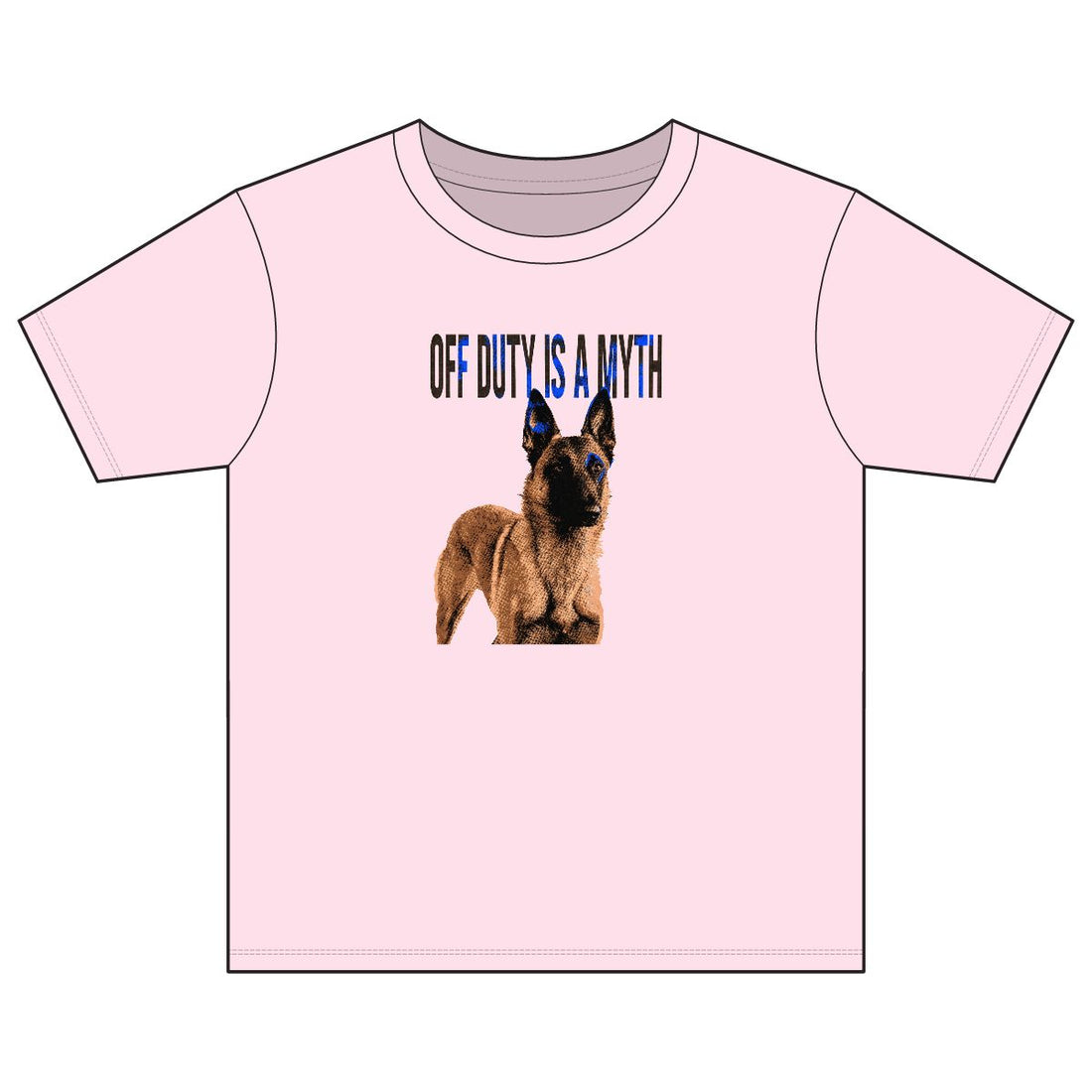 Light Pink — Front | Belgian Malinois 'Off Duty Is A Myth' Youth Tee