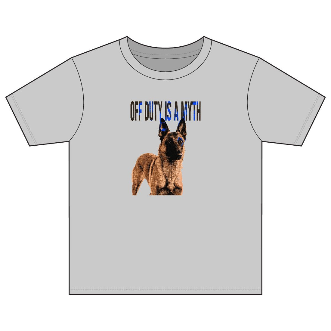 Sport Grey — Front | Belgian Malinois 'Off Duty Is A Myth' Youth Tee