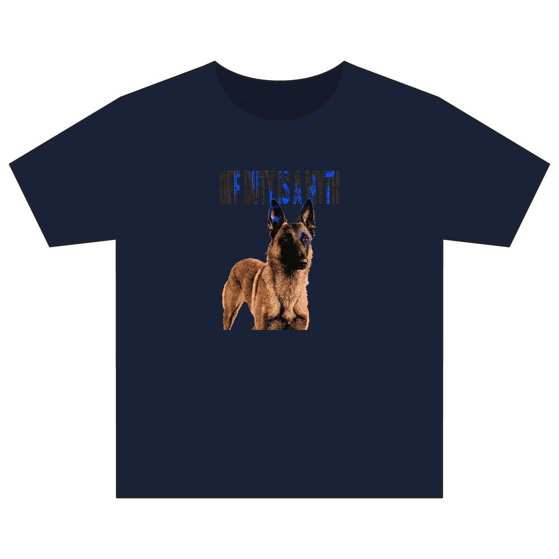 Navy — Front | Belgian Malinois 'Off Duty Is A Myth' Youth Tee
