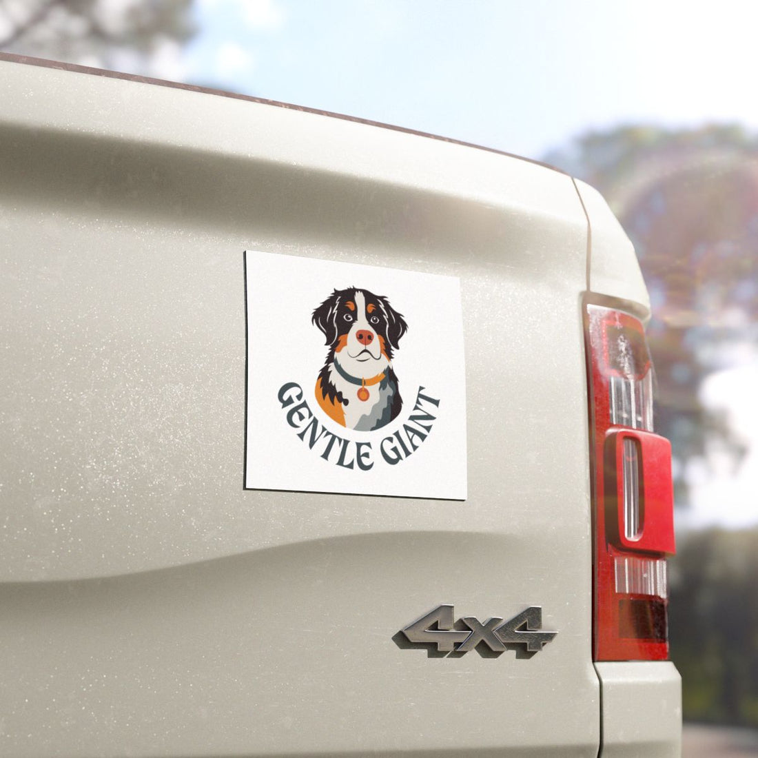 5'' × 5'' — Detail | Bernese Mountain Dog Bernese Gentle Giant Car Magnet