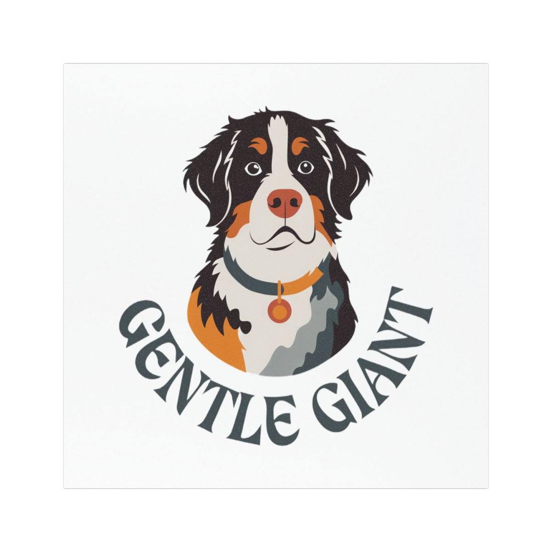 5'' × 5'' — Front | Bernese Mountain Dog Bernese Gentle Giant Car Magnet