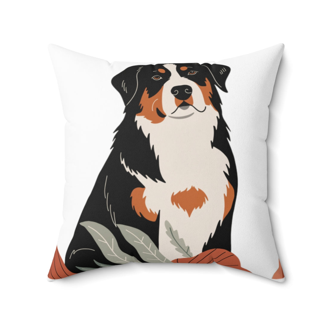 20" × 20" — Front | Bernese Mountain Dog Cozy Hours Throw Pillow