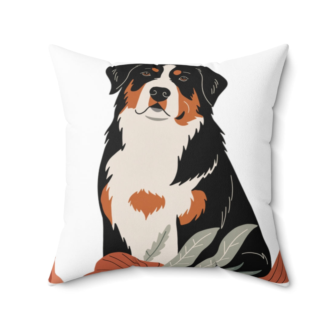 20" × 20" — Back | Bernese Mountain Dog Cozy Hours Throw Pillow