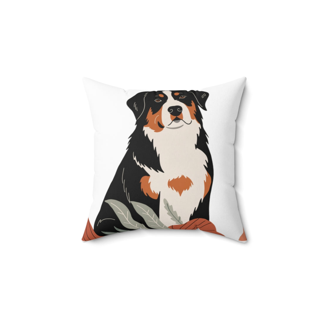 14" × 14" — Front | Bernese Mountain Dog Cozy Hours Throw Pillow