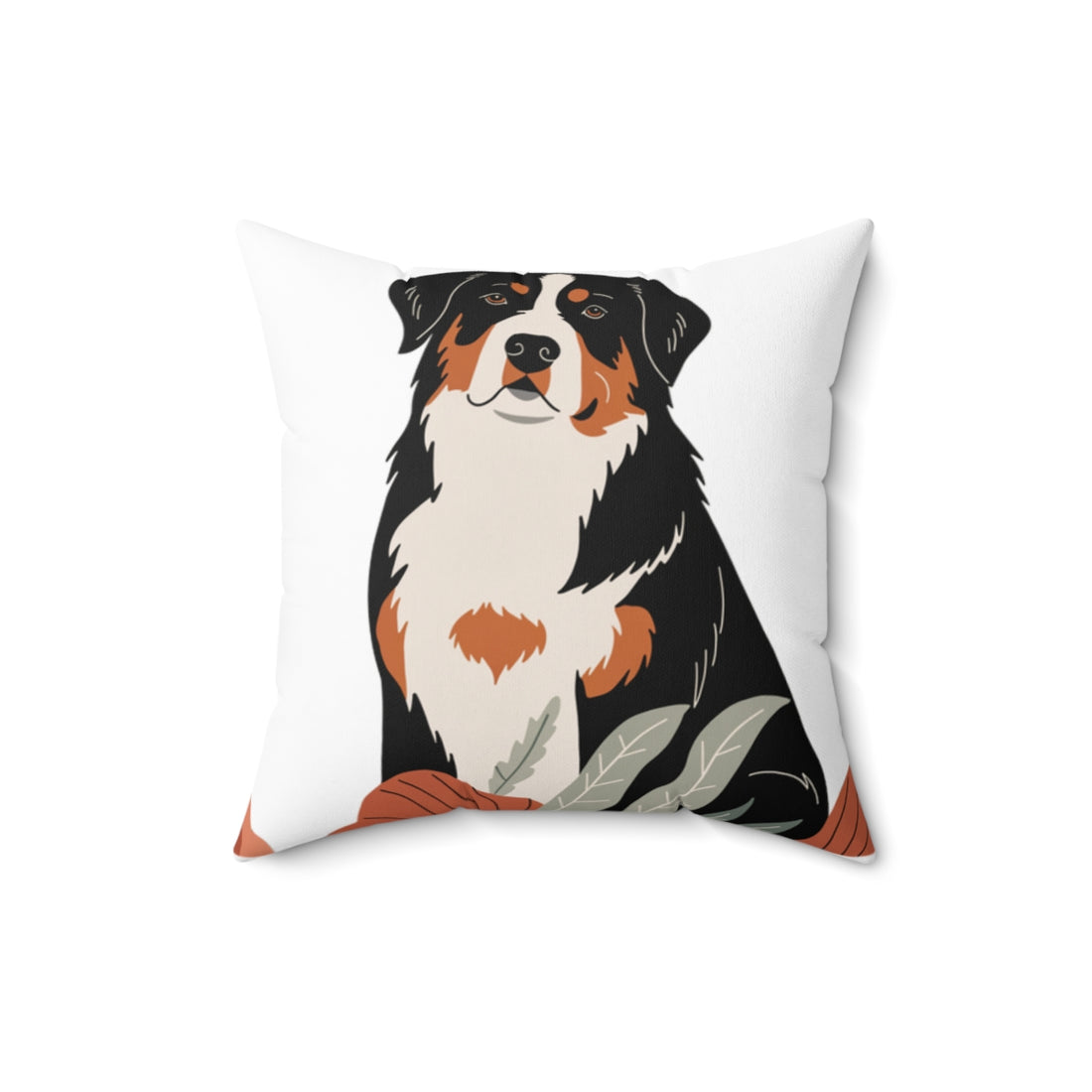 16" × 16" — Back | Bernese Mountain Dog Cozy Hours Throw Pillow
