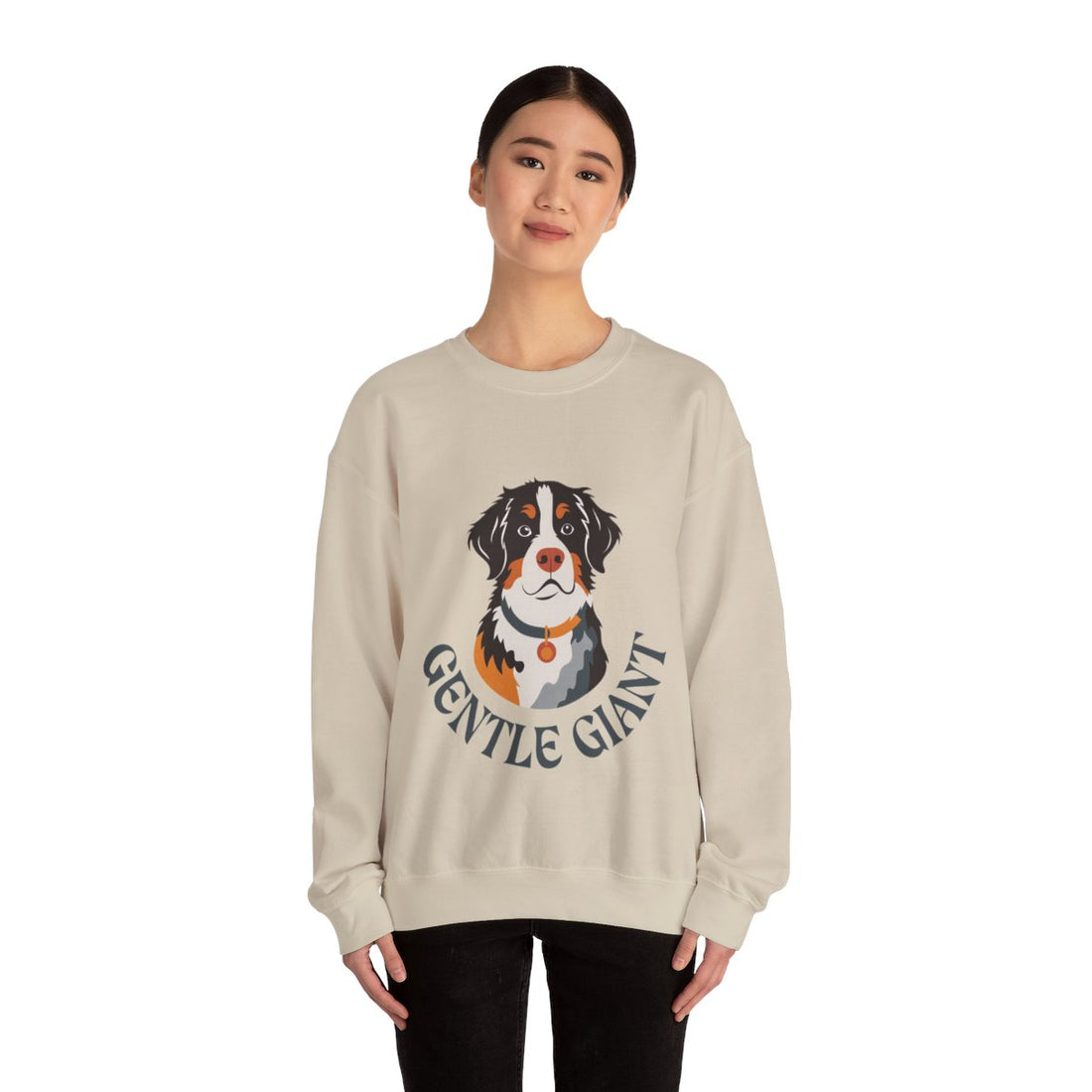 Sand — Lifestyle | Bernese Mountain Dog "Gentle Giant" Crewneck Sweatshirt