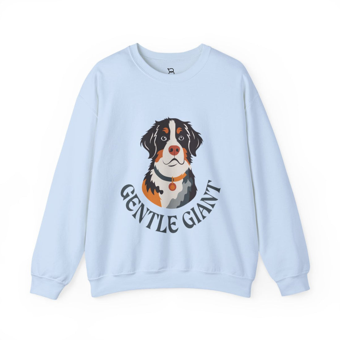 Light Blue — Front | Bernese Mountain Dog "Gentle Giant" Crewneck Sweatshirt