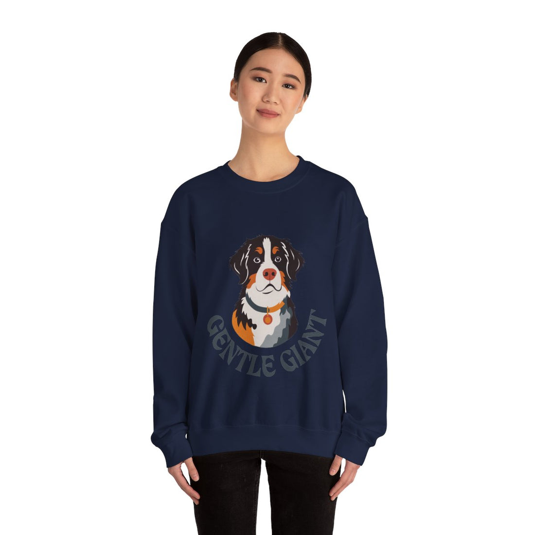 Navy — Lifestyle | Bernese Mountain Dog "Gentle Giant" Crewneck Sweatshirt
