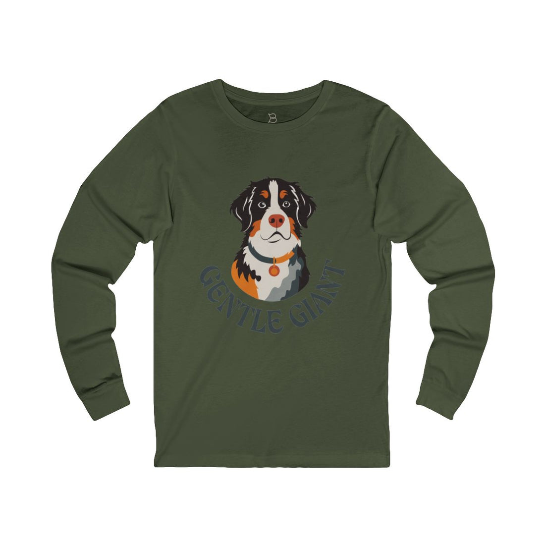 Military Green — Front | Bernese Mountain Dog Gentle Giant Long Sleeve Tee