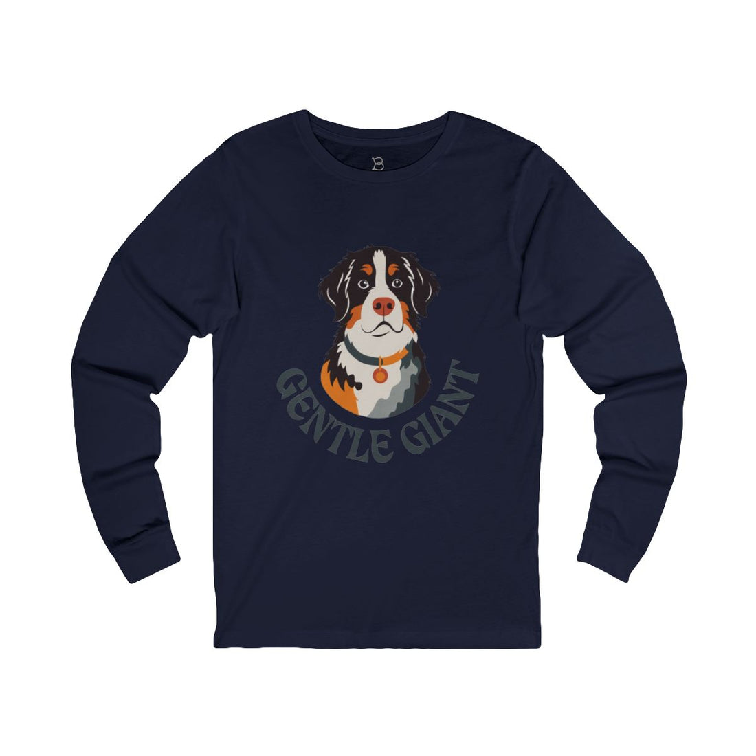 Navy — Front | Bernese Mountain Dog Gentle Giant Long Sleeve Tee