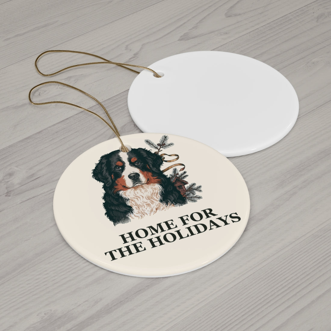 Lifestyle | Bernese Mountain Dog Home For The Holidays Ornament