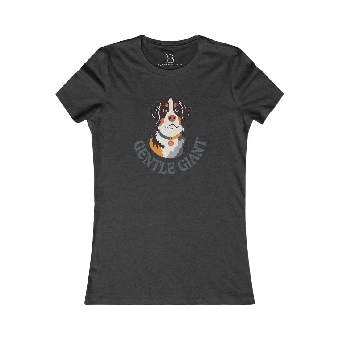 Dark Grey Heather — Front | Bernese Mountain Dog Women's Tee — The Gentle Giant