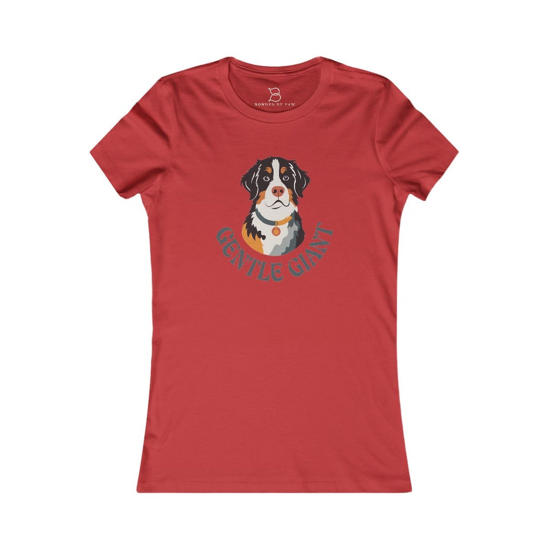 Red — Front | Bernese Mountain Dog Women's Tee — The Gentle Giant