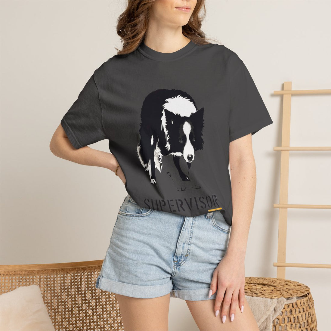 Graphite — Lifestyle | Border Collie 'Supervisor' Garment-Dyed Tee