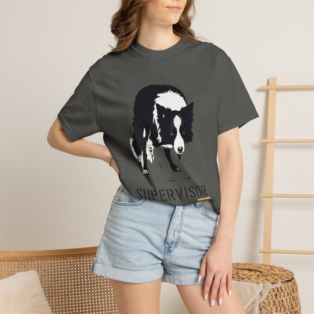 Pepper — Lifestyle | Border Collie 'Supervisor' Garment-Dyed Tee