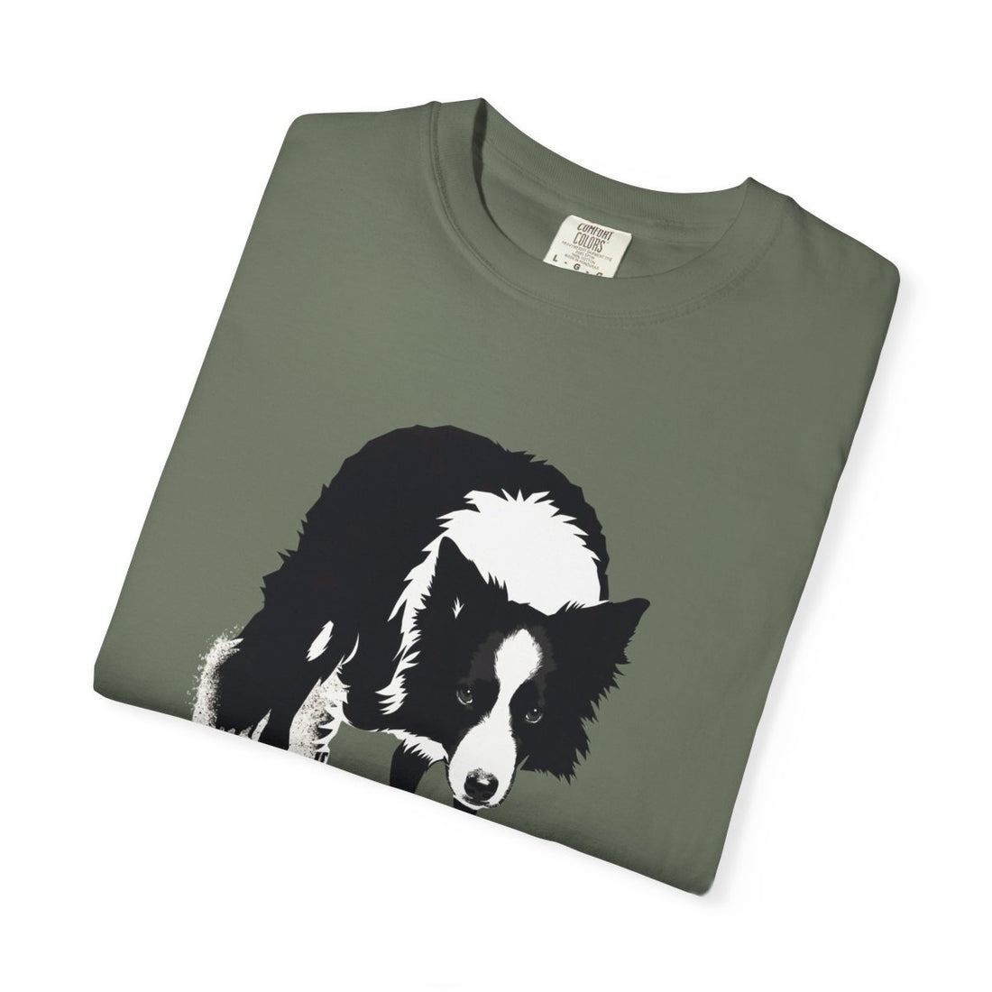 Moss — Folded | Border Collie 'Supervisor' Garment-Dyed Tee