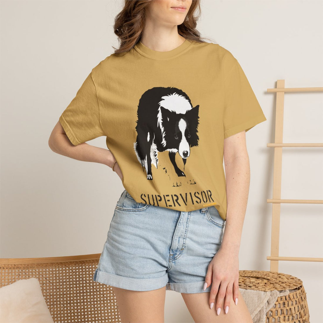 Mustard — Lifestyle | Border Collie 'Supervisor' Garment-Dyed Tee