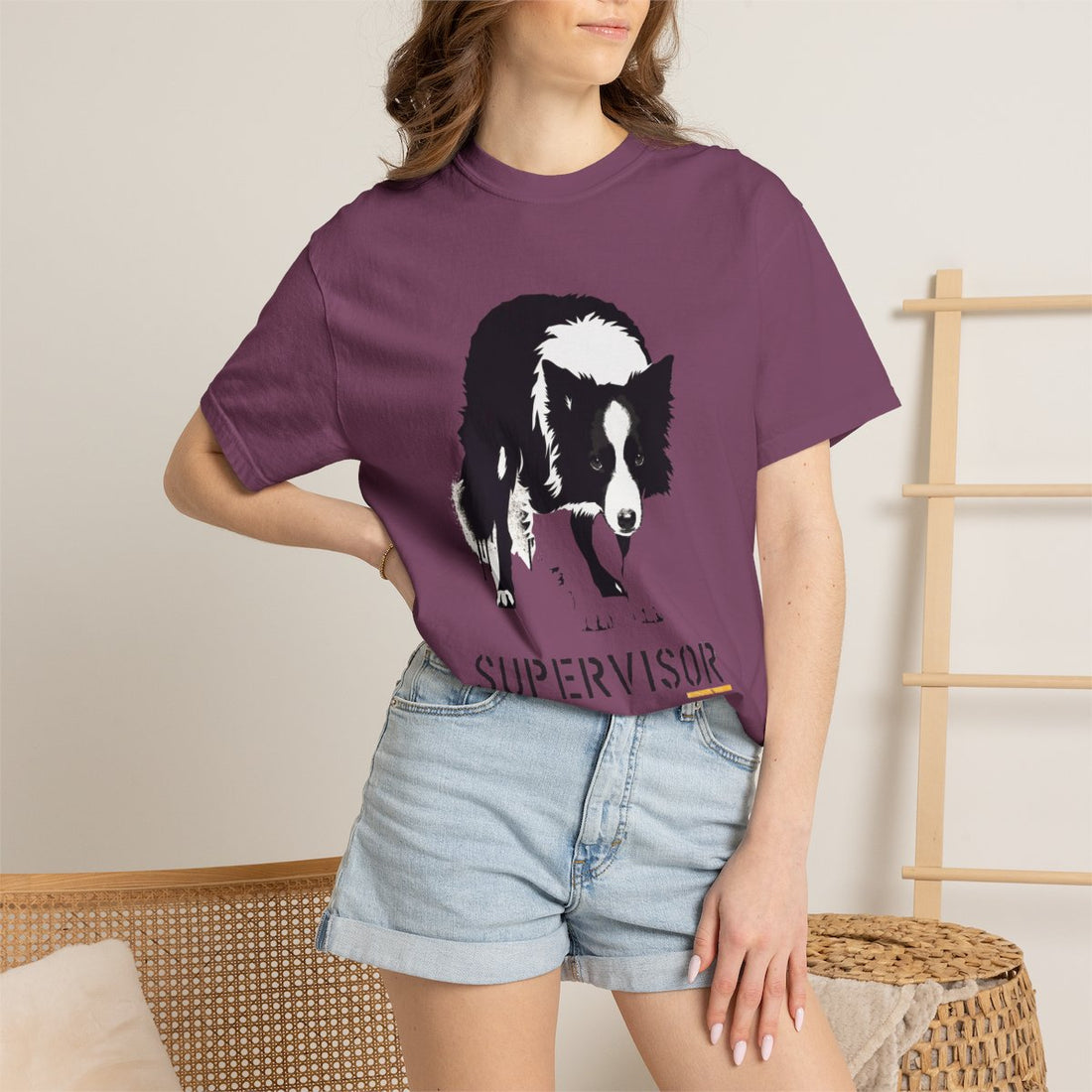 Berry — Lifestyle | Border Collie 'Supervisor' Garment-Dyed Tee