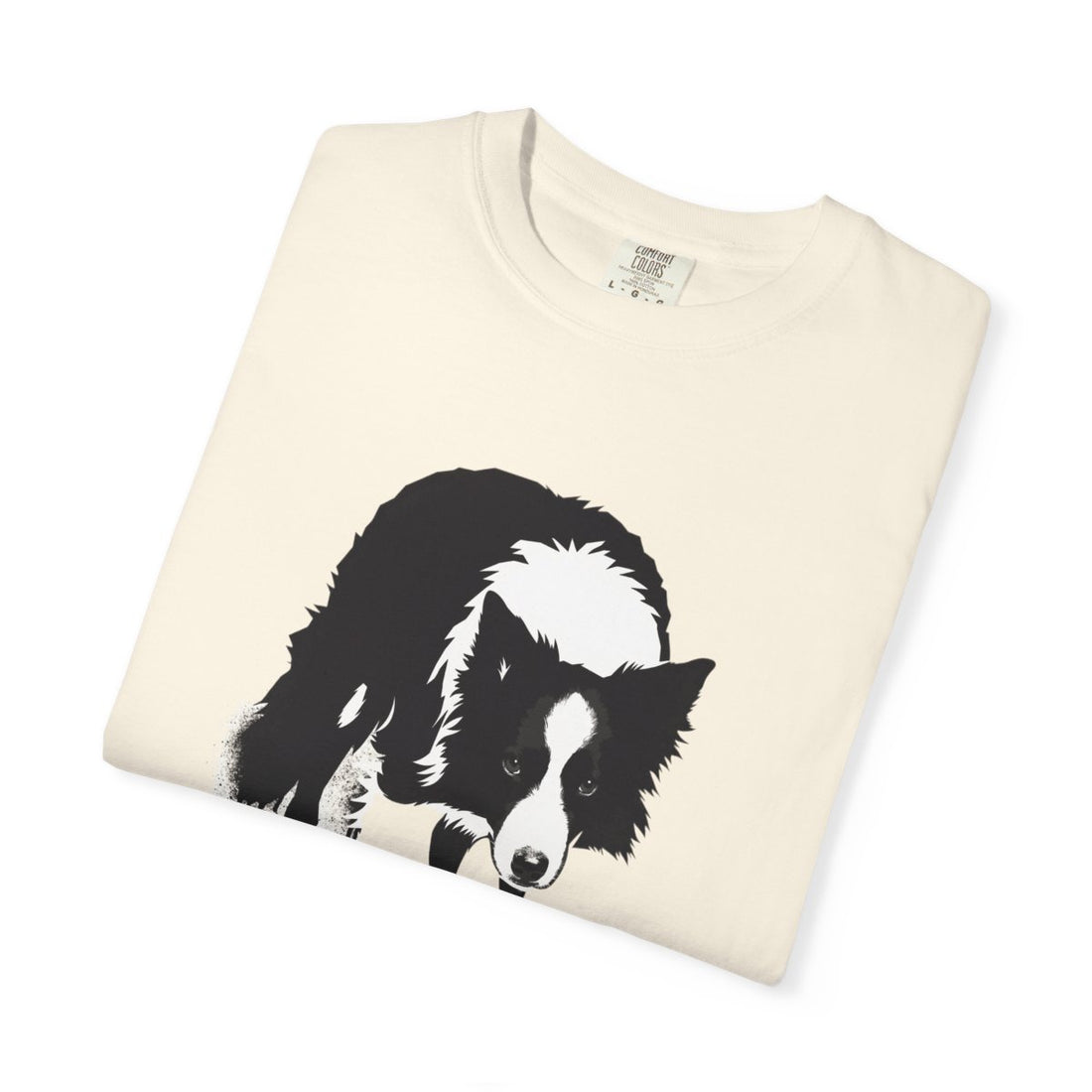 Ivory — Folded | Border Collie 'Supervisor' Garment-Dyed Tee