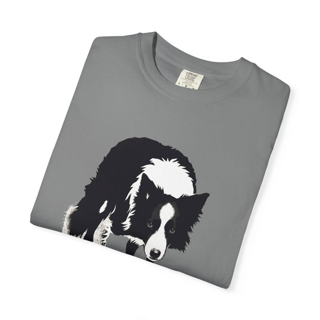 Grey — Folded | Border Collie 'Supervisor' Garment-Dyed Tee