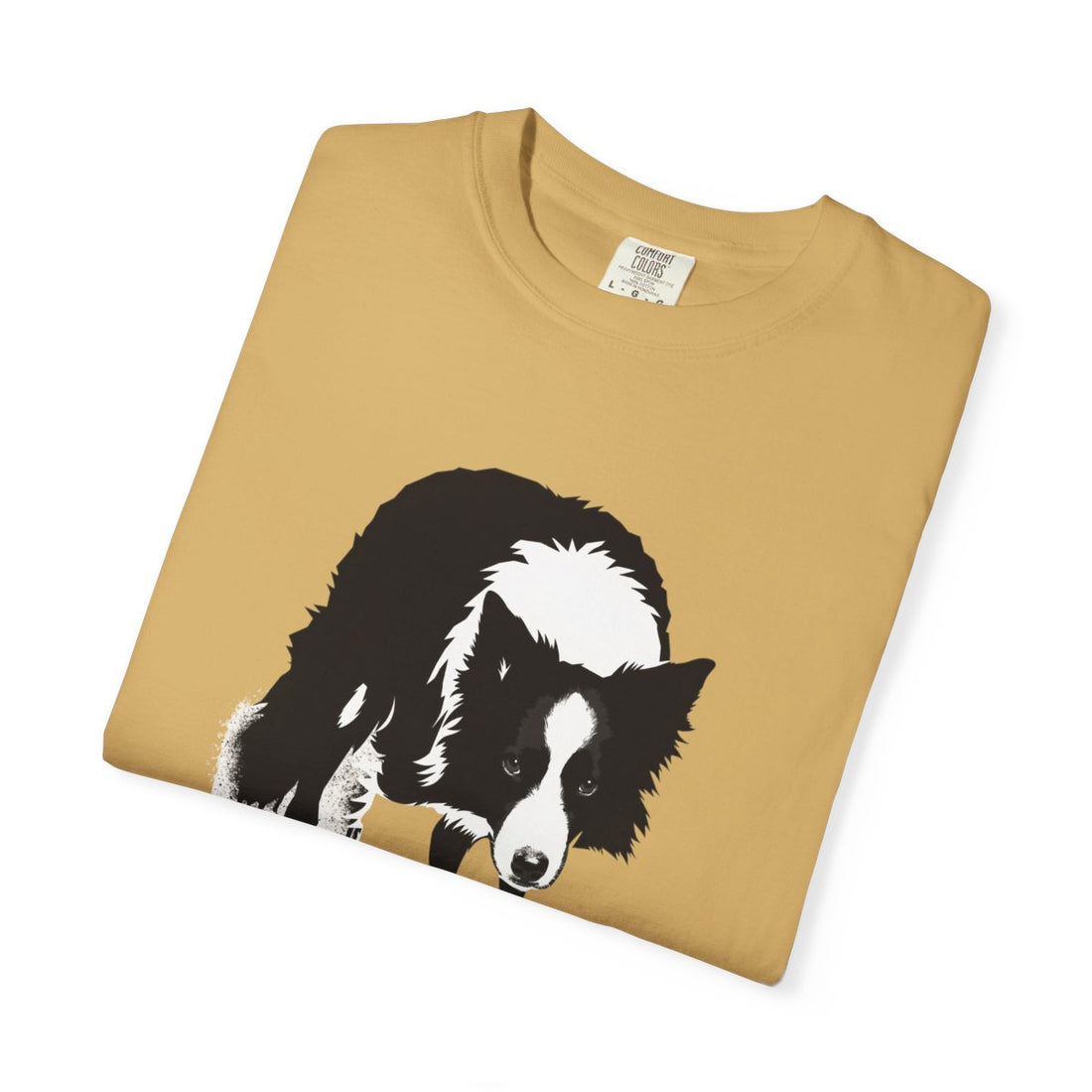 Mustard — Folded | Border Collie 'Supervisor' Garment-Dyed Tee