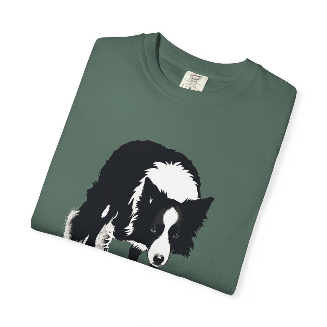 Blue Spruce — Folded | Border Collie 'Supervisor' Garment-Dyed Tee