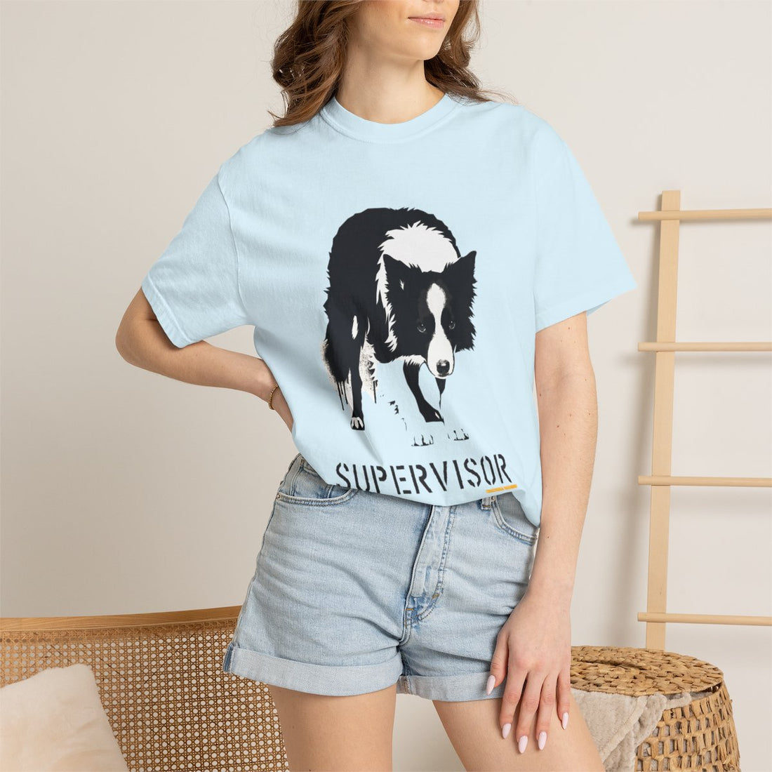 Chambray — Lifestyle | Border Collie 'Supervisor' Garment-Dyed Tee
