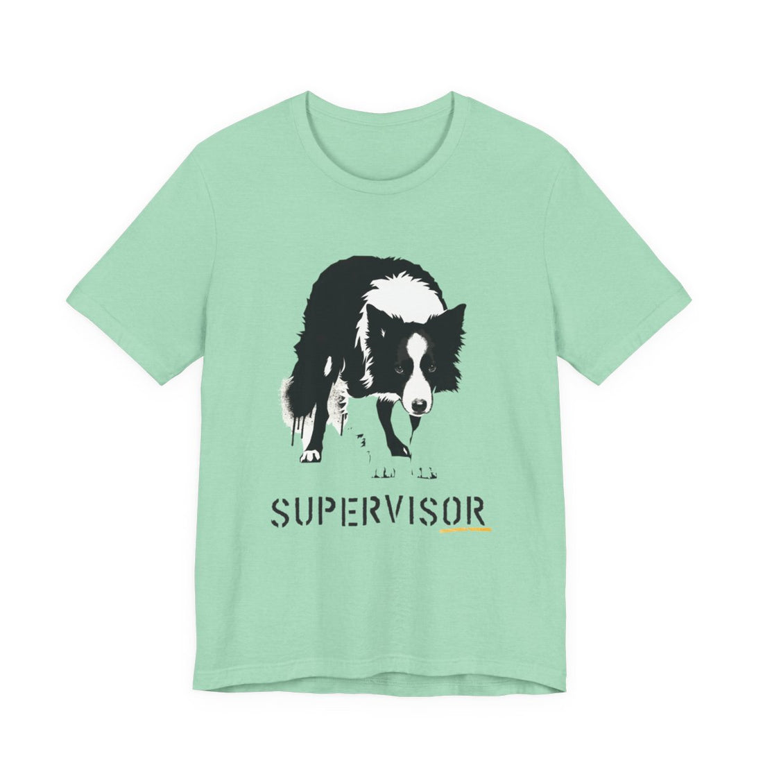 Heather Mint — Front | Border Collie 'Supervisor' Tee