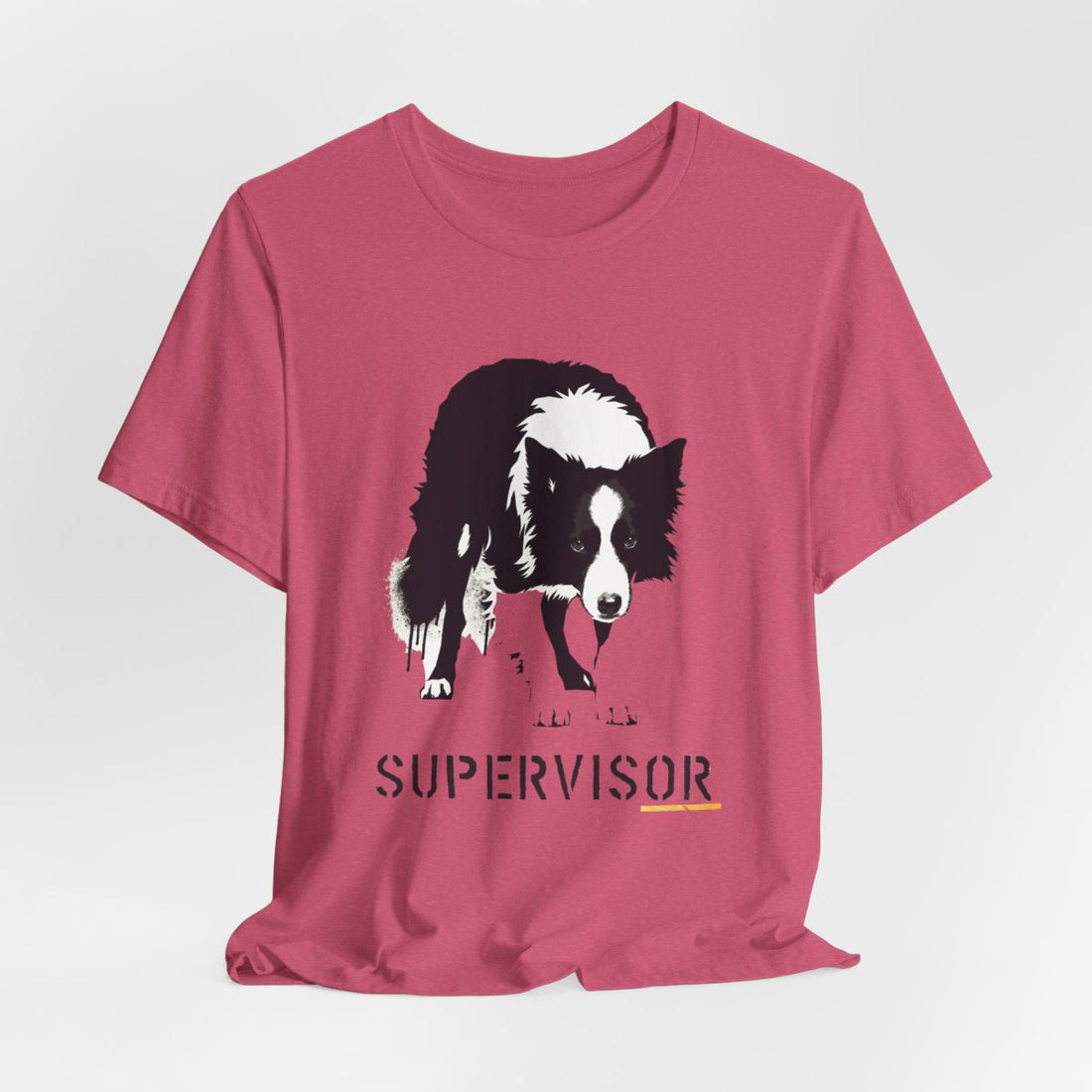 Heather Raspberry — Hanging | Border Collie 'Supervisor' Tee