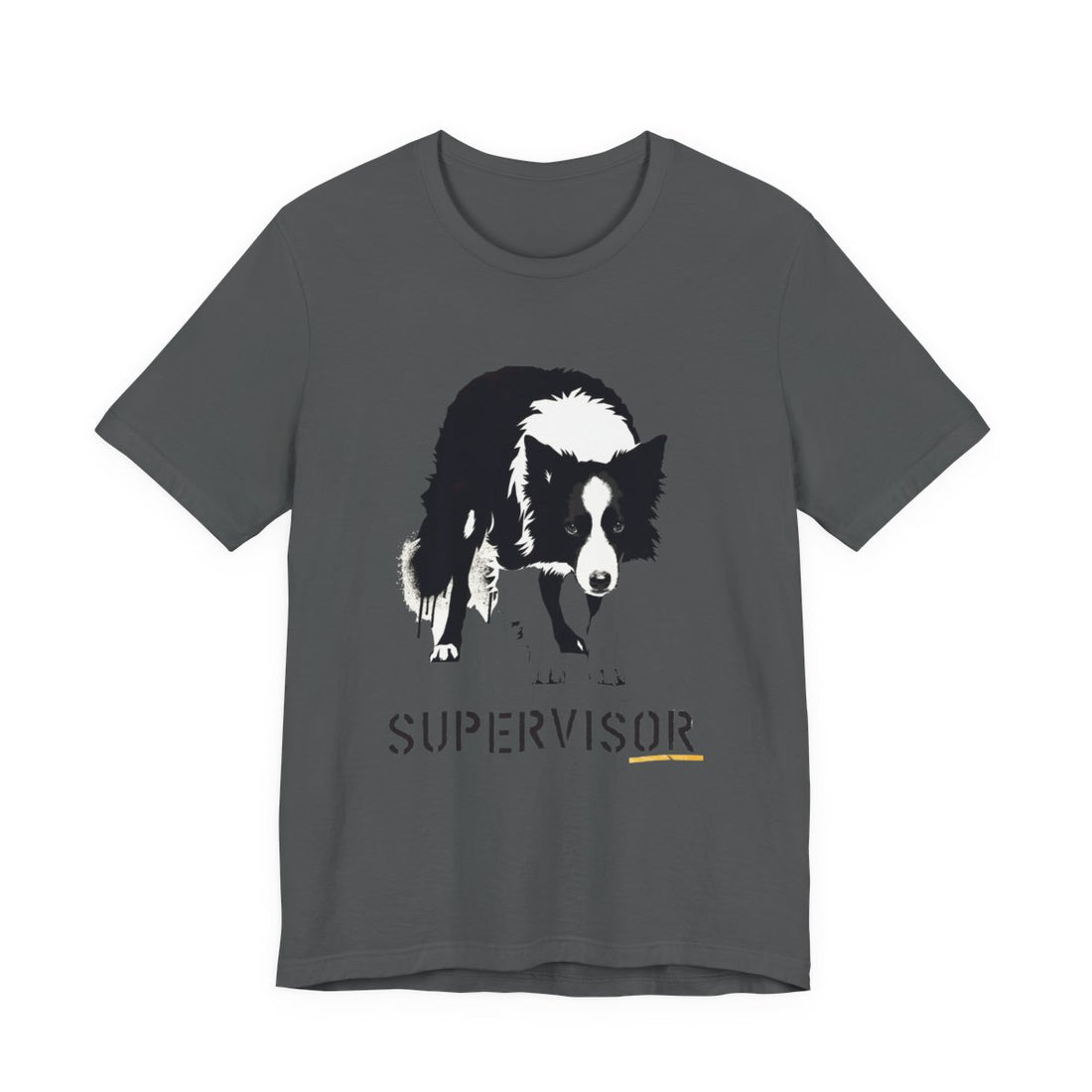 Asphalt — Front | Border Collie 'Supervisor' Tee