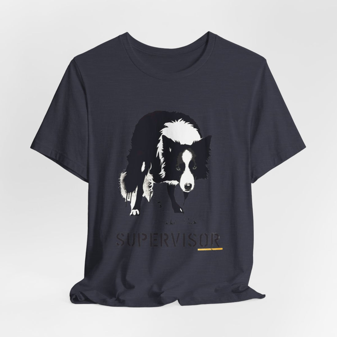 Heather Midnight Navy — Hanging | Border Collie 'Supervisor' Tee