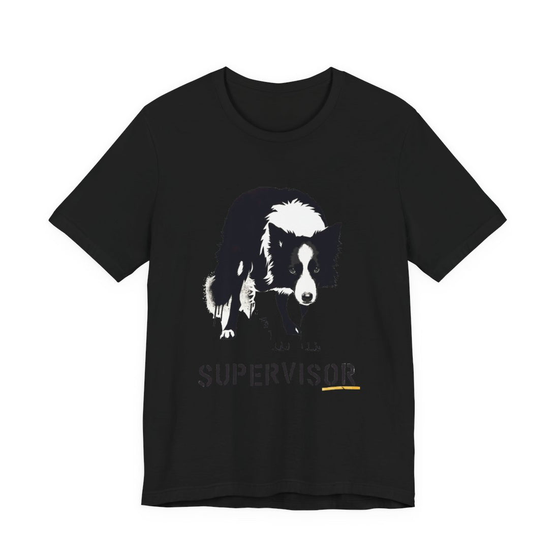 Black — Front | Border Collie 'Supervisor' Tee