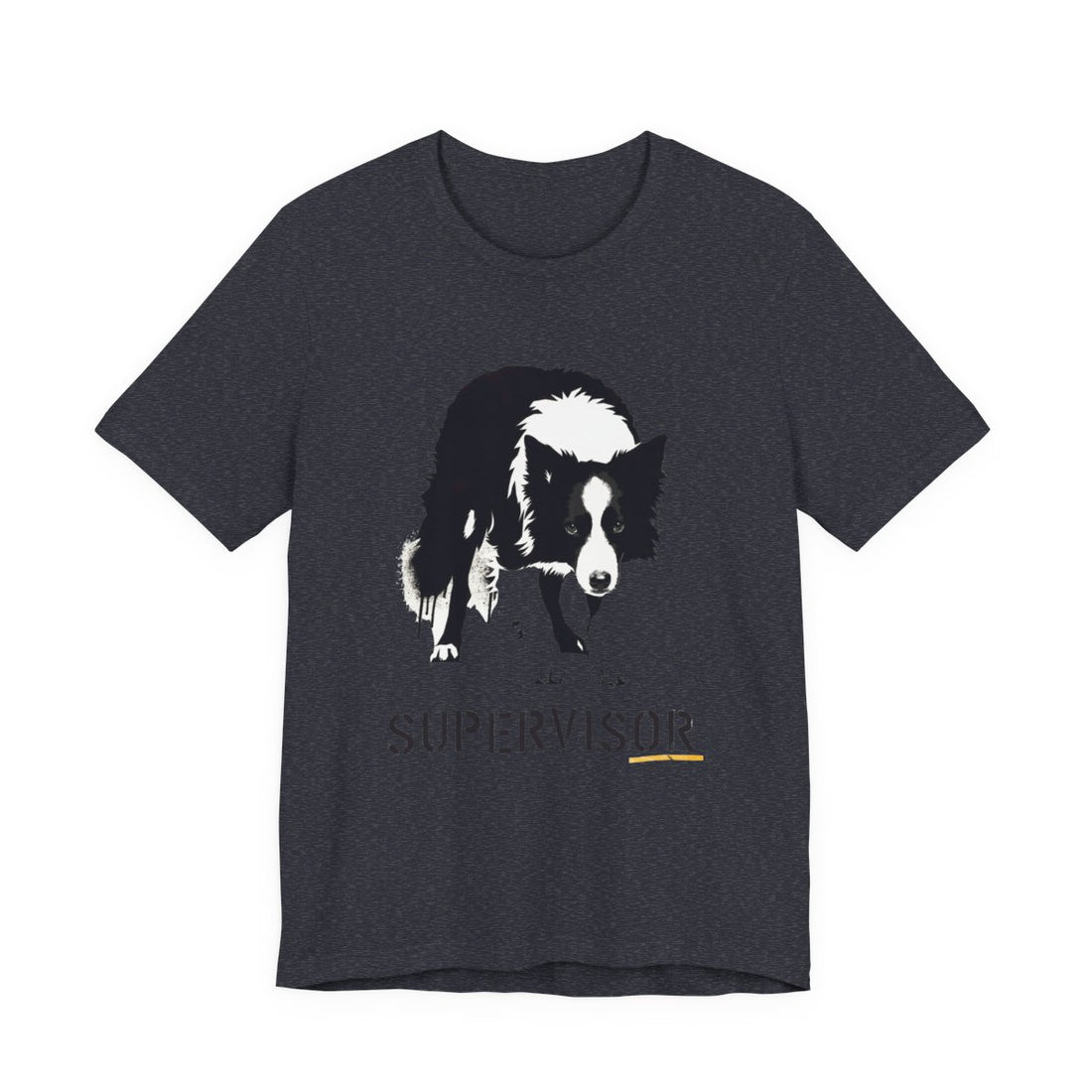 Heather Navy — Front | Border Collie 'Supervisor' Tee