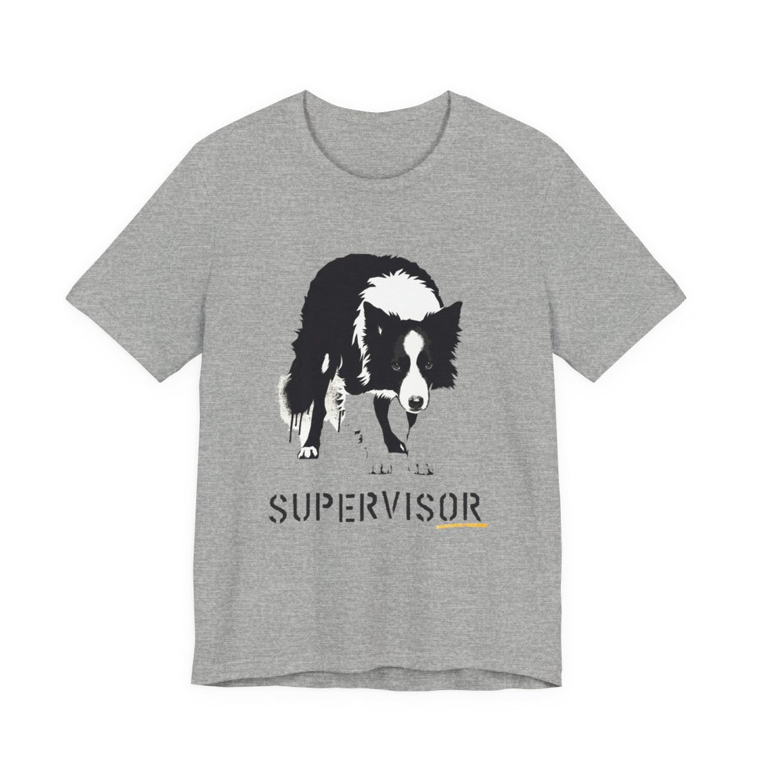 Athletic Heather — Front | Border Collie 'Supervisor' Tee