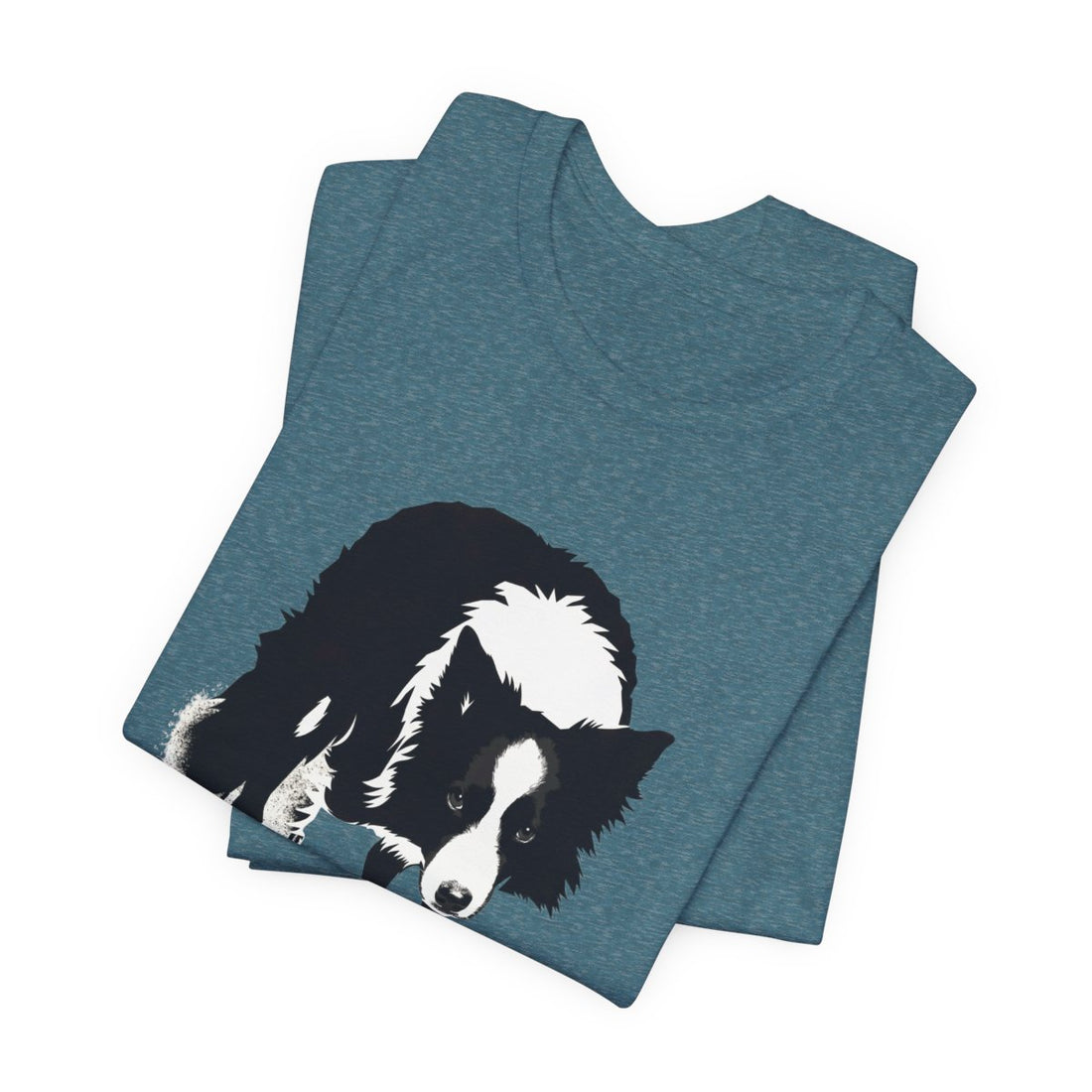 Heather Deep Teal — Folded | Border Collie 'Supervisor' Tee