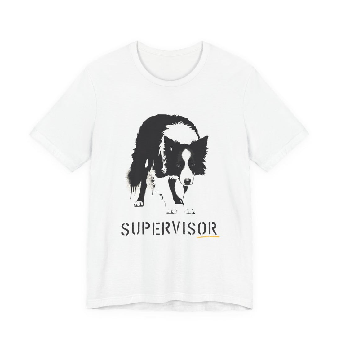 White — Front | Border Collie 'Supervisor' Tee