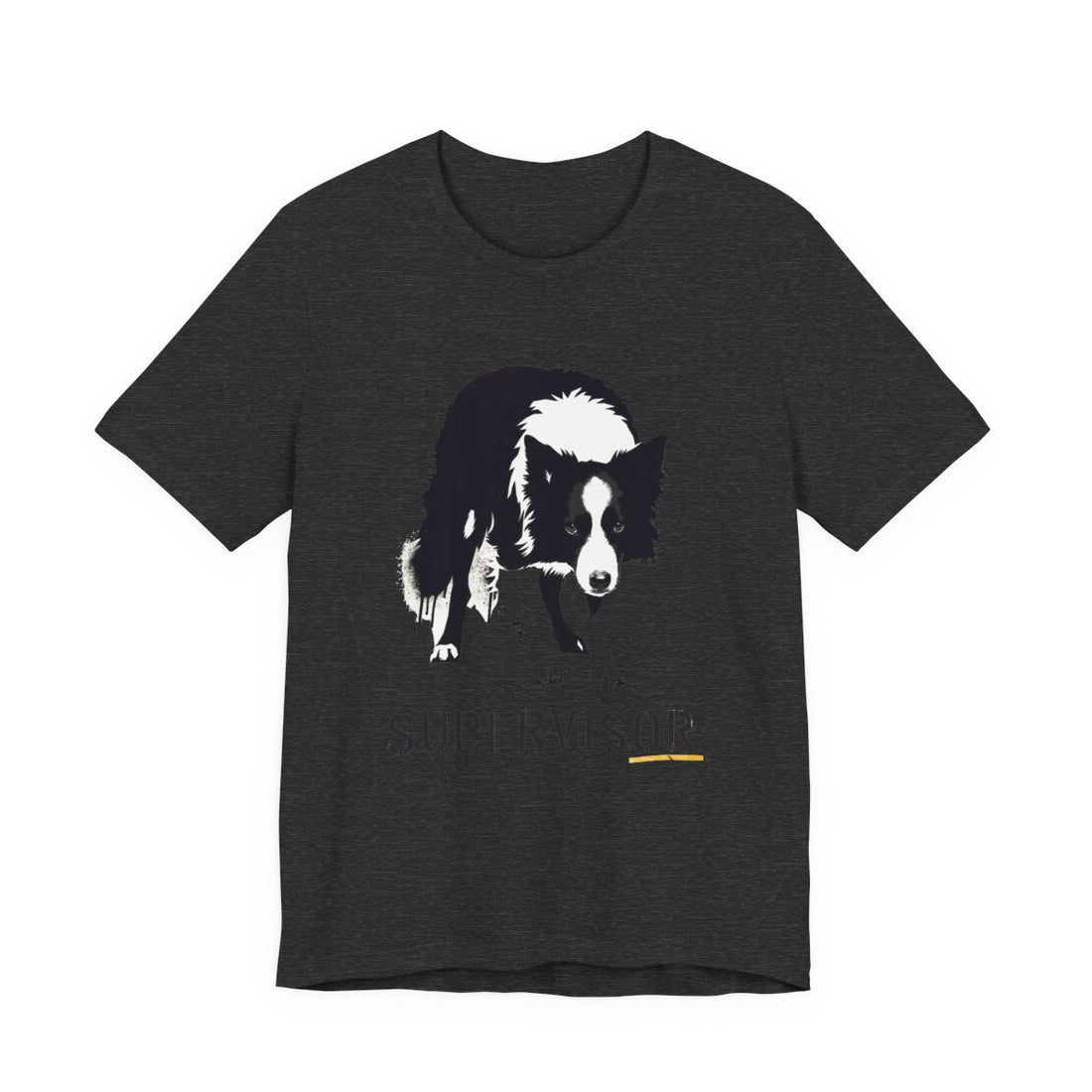Dark Grey Heather — Front | Border Collie 'Supervisor' Tee