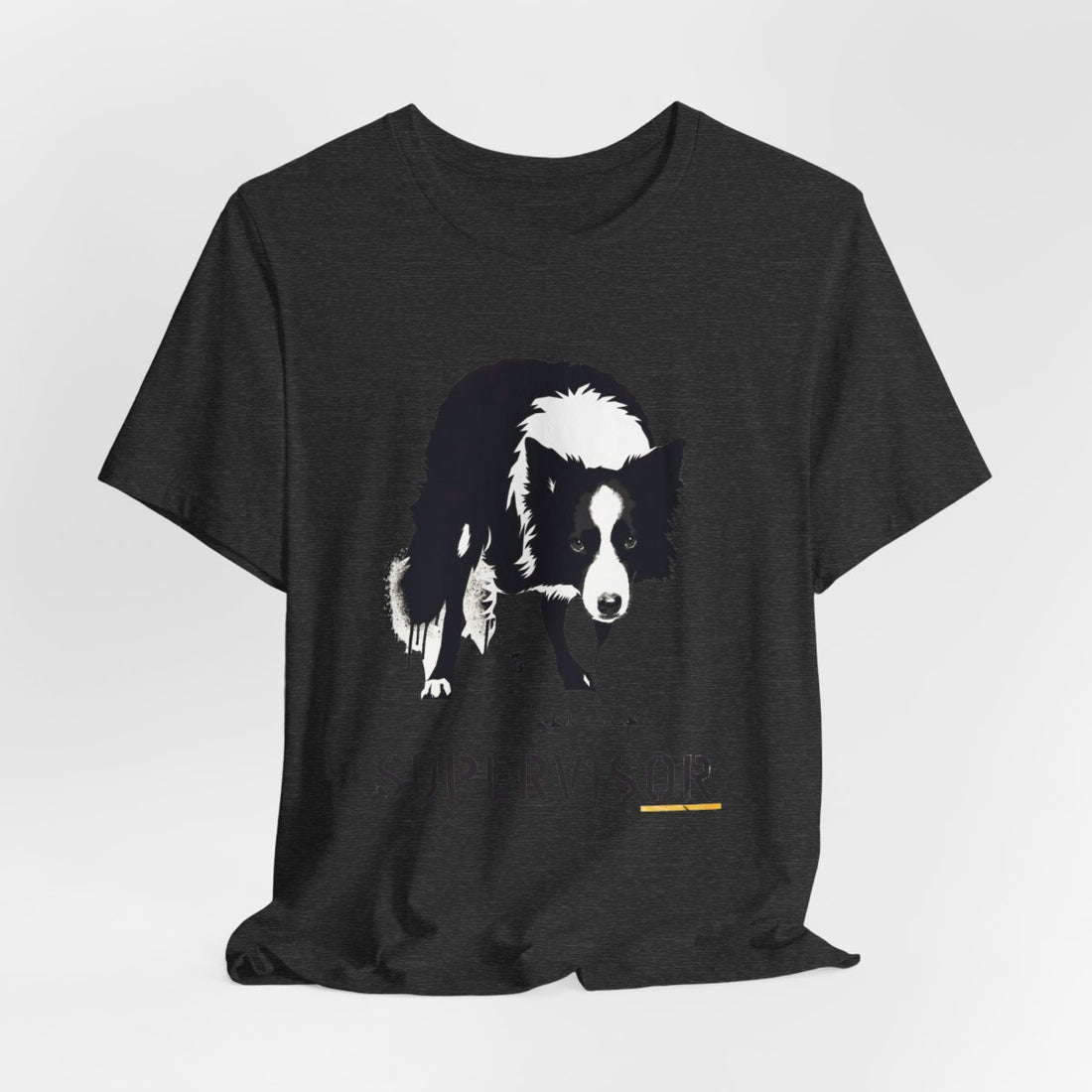 Dark Grey Heather — Hanging | Border Collie 'Supervisor' Tee