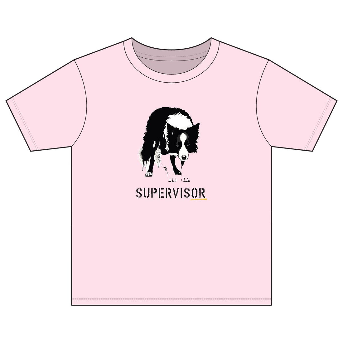 Light Pink — Front | Border Collie 'Supervisor' Youth Tee